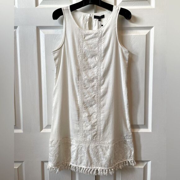White Sleeveless Eyelet Dress fully lined by Sanctuary size Small NWT - Picture 1 of 9